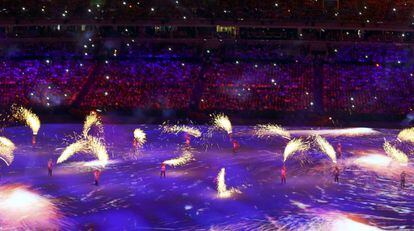 El momento del fuego en la apertura de los juegos de Rio.