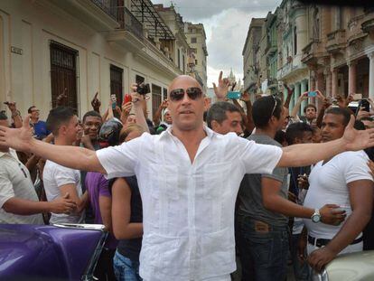 Vin Diesel, a su llegada al desfile de Chanel en La Habana.