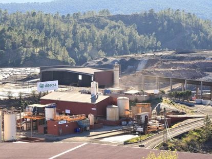 Vista del vertedero de Nerva,en la provincia de Huelva,donde gestiona residuosindustriales la compañía DSM.