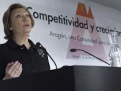 La presidenta de Arag&oacute;n, Luisa Fernanda Rudi, durante su intervenci&oacute;n. 