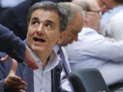 Fotograf&iacute;a de archivo tomada el 11 de julio de 2015 que muestra al ministro griego de Finanzas, Euclides Tsakalotos.