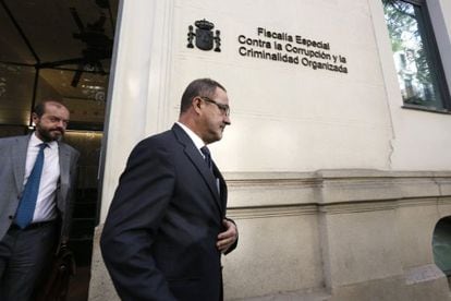 Agapito Iglesias, expropietario del Zaragoza, tras su declaración.