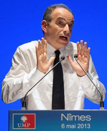 El presidente de la UMP, Jean-François Copé, en un mitin el pasado lunes.