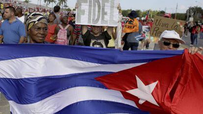 Manifestaci&oacute;n del Primero de Mayo en Cuba. 