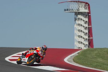 Marc Márquez rueda en el trazado de Austin.