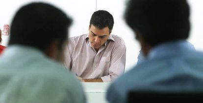 El líder socialista, Pedro Sánchez, en la reunión del comite federal del PSOE.