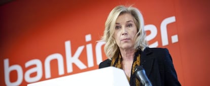 La consejera delegada de Bankinter, María Dolores Dancausa, durante la presentación de los resultados de 2013.