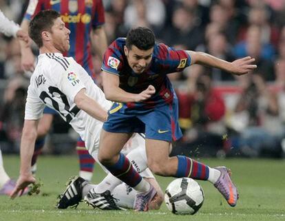 Pedro, en el clásico de la temporada pasada en el Bernabéu.