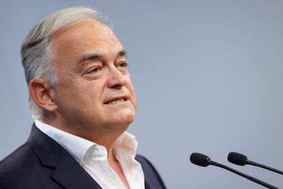 Esteban González Pons, en una rueda de prensa, en junio en Madrid.