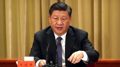 El presidente de China, Xi Jinping, durante un discurso en Pekín.