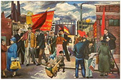 &#039;Demonstration in Battersea&#039; (1939), de Clive Branson. 