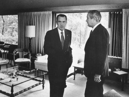 El expresidente de EE UU, Richard M Nixon, y su secretario del Tesoro, John Connally, en 1971.