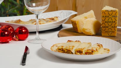 Canelones de Navidad con Grana Padano