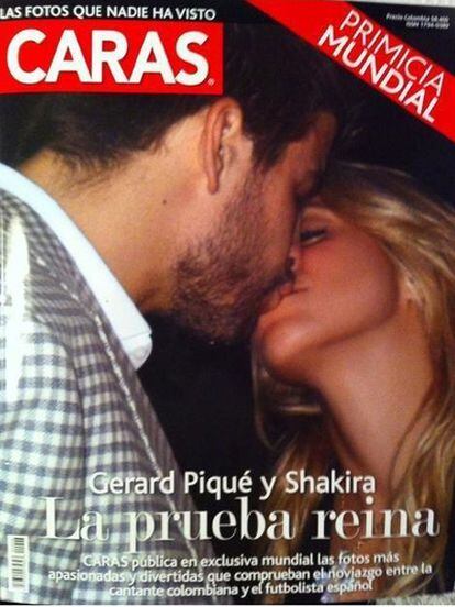 Portada de la revista 'Caras' con el beso de Piqué y Shakira.