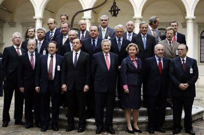 Reunión del BCE en Venecia en octubre de 2009. En la segunda fila, a la izquierda del todo, aparece Yves Mersch cuando era gobernador del Banco de Luxemburgo.