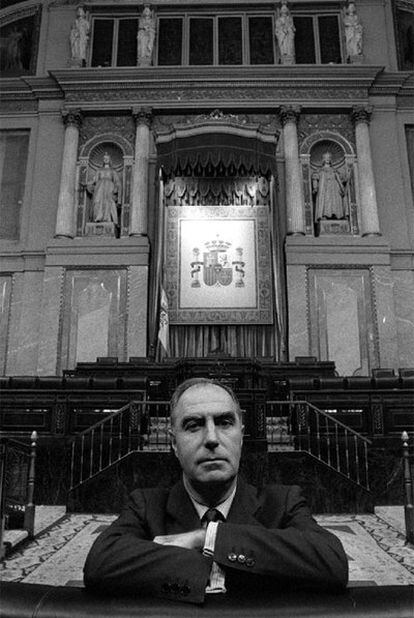 El ex presidente del Congreso Félix Pons en una imagen de archivo tomada el 24 de enero de 1996, un mes después de que abandonara el cargo que ocupó durante nueve años. Pons ha fallecido hoy en Palma de Mallorca a los 68 años de edad.
