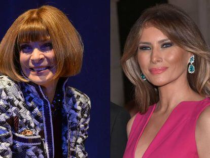 La editora de &#039;Vogue USA&#039; y, a la derecha, la primera dama de Estados Unidos Melania Trump. 