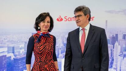 La presidenta y el consejero delegado del Banco Santander, Ana Botín y José Antonio Álvarez.