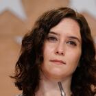 La presidenta de la Comunidad de Madrid, Isabel Díaz Ayuso, comparece en rueda de prensa en mayo de 2020.