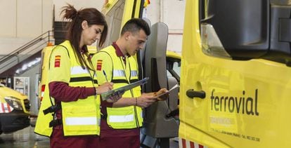 Trabajadores del servicio de ambulancias de Ferrovial