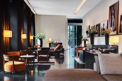 Lobby of the first hotel that the hotel chain opened, the one in Milan. 