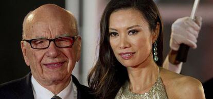 Rupert Murdoch y su esposa, Wendi Deng. 