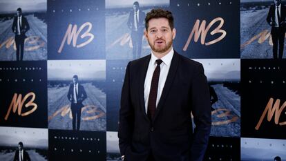 Michael Bublé, durante la presentación a medios de su nuevo trabajo en el hotel Meliá Fénix de Madrid.