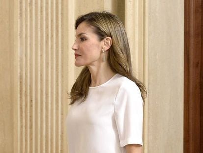 La reina Letizia, en una audiencia en la Zarzuela el pasado mi&eacute;rcoles.