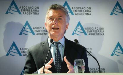 El presidente Mauricio Macri da este miércoles, un discurso ante la Asociación Empresaria Argentina.