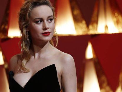 La actriz Brie Larson, en la alfombra roja de los premios Oscar.