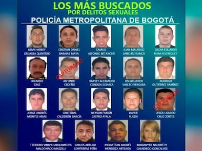 Uno de los carteles de las personas más buscadas en Bogotá por las autoridades.