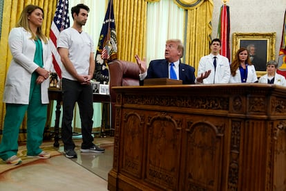 El presidente Donald Trump, en la Casa Blanca este miércoles.