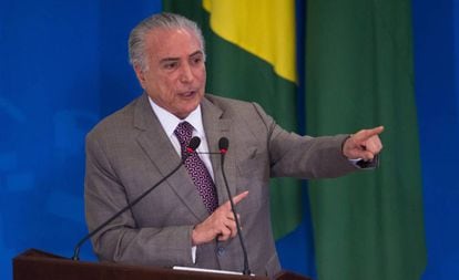 Temer, la semana pasada en Brasilia.