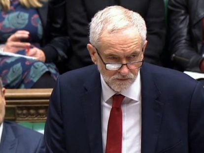 Jeremy Corbyn, en la Cámara de los Comunes, el pasado día 19. 