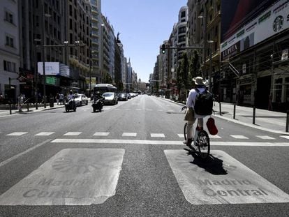 La entrada a Madrid Central desde la plaza de España.