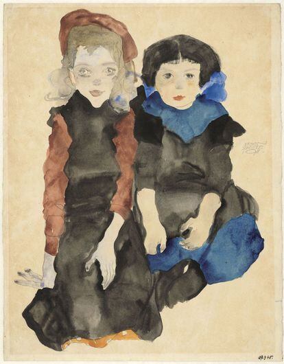 'Dos niñas sentadas', 1911