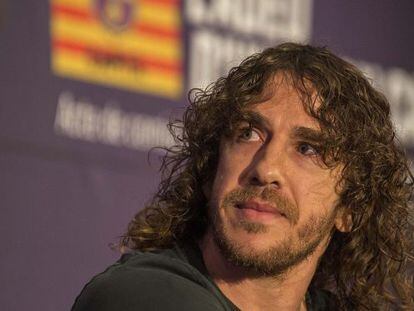 Puyol, durant l'acte del seu comiat.