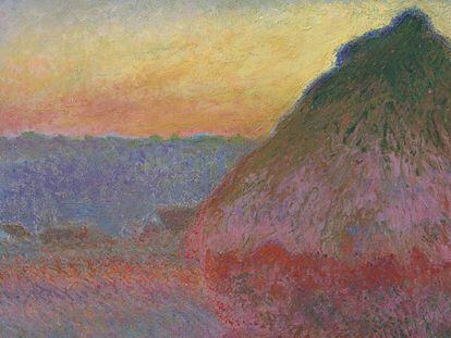 Uno de los famosos almiares del impresionista Claude Monet.