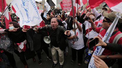 Protesta contra el presidente de Perú, Pedro Castillo, el día del bicentenario de su independencia, el pasado 28 de julio en Lima.