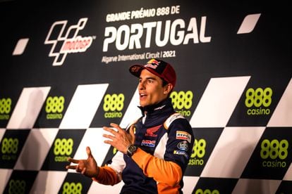 Marc Márquez, durante la conferencia de prensa en el circuito de Portimao.