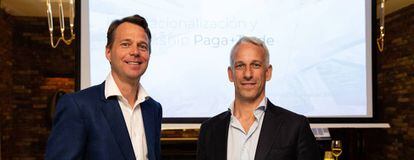 Rolf Cederstr&ouml;m, consejero delegado de Pagantis y Raimundo Sala, directo gerente de PayPal, director general de PayPal en Espa&ntilde;a y Portugal.