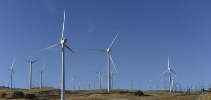 Turbinas de viento para la producción de energía eólica.