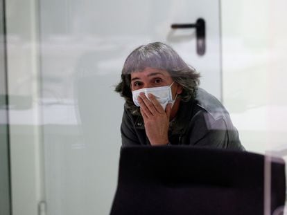 La exjefa de ETA Soledad Iparraguirre, Anboto, en un juicio en la Audiencia Nacional, en marzo de 2021.