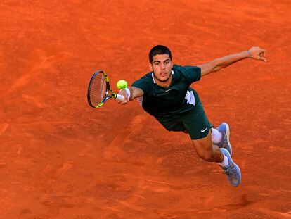 Alcaraz, en la final del Mutua Madrid Open. AFP