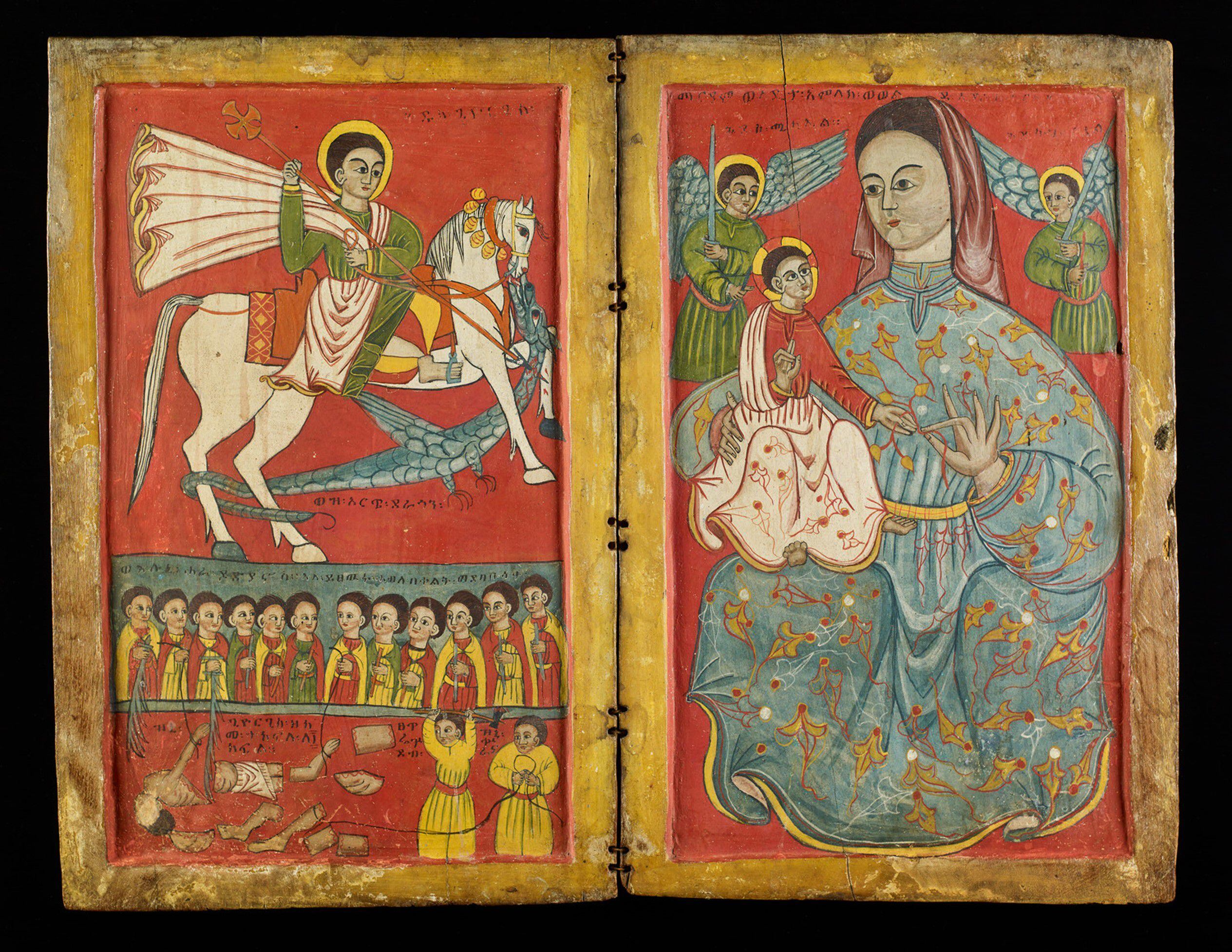 Díptico de San Jorge y la Virgen y el Niño, finales del s. XV (Etiopía).