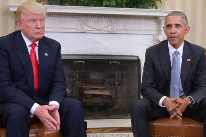 Donald Trump y Barack Obama durante la reunión que han mantenido en la Casa Blanca.