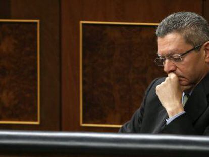 Una imagen del ministro de Justicia en la reuni&oacute;n del Congreso esta ma&ntilde;ana.