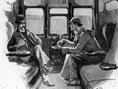 Sherlock Holmes junto al Doctor Watson en una ilustración de los relatos de Arthur Conan Doyle para el 'Strand Magazine'.