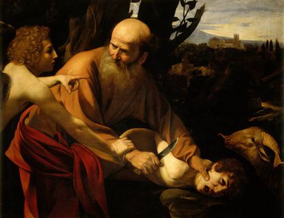'El sacrificio de Isaac', de Caravaggio (1571-1610). Obra procedente de la florentina Galleria de los Uffizi.