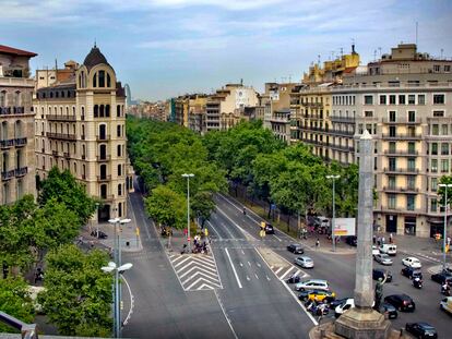 La plaza del Cinc d'Oros, en Barcelona.